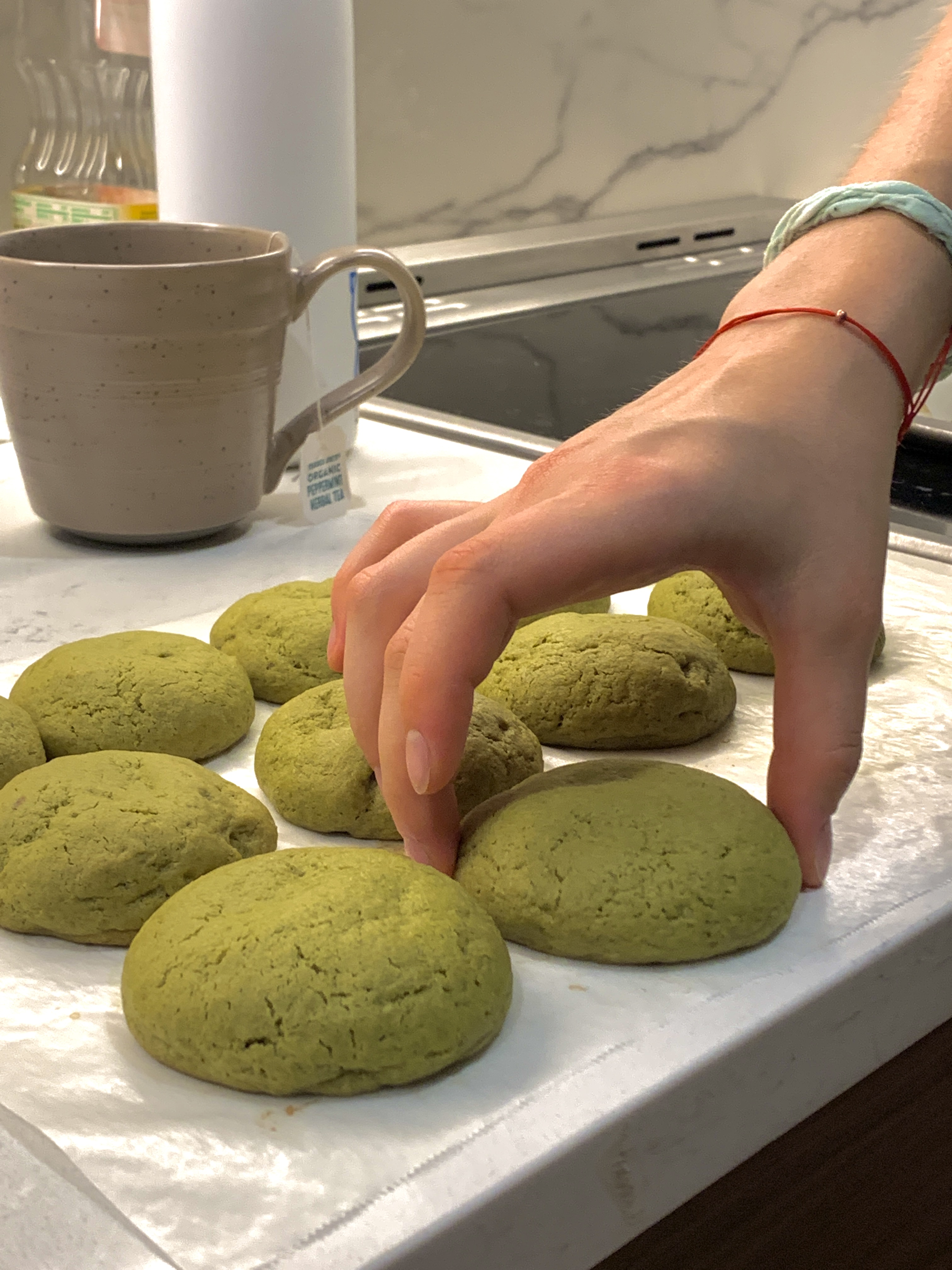 matcha mochi cookies